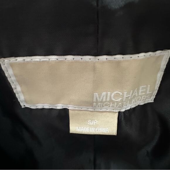 Michael Kors Genuine Leather Black Moto Jacket Biker S/P Small Petite Zipper - Picture 6 of 16